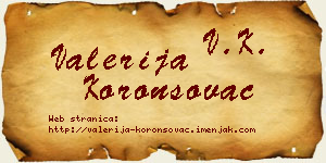 Valerija Koronsovac vizit kartica